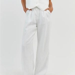 DISSH white linen pants Size 2, AUS 8, NWT